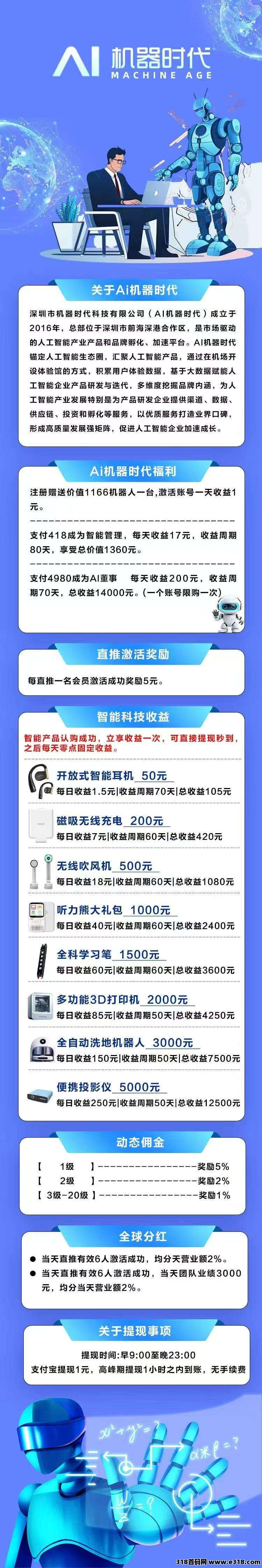 AI机器时代预热后天上线，对接第一批吃肉，零撸预热首码